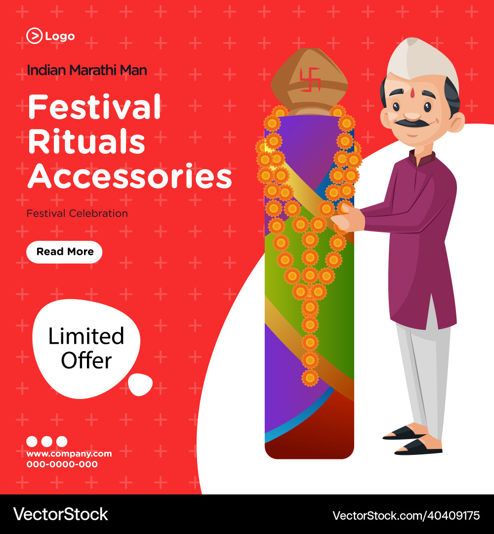 Banner design of marathi man Royalty Free Vector Image