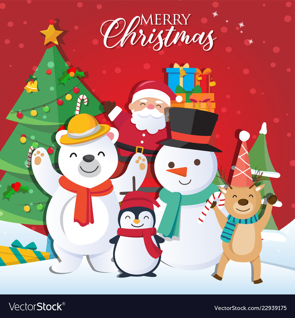 Christmas background with santa claus