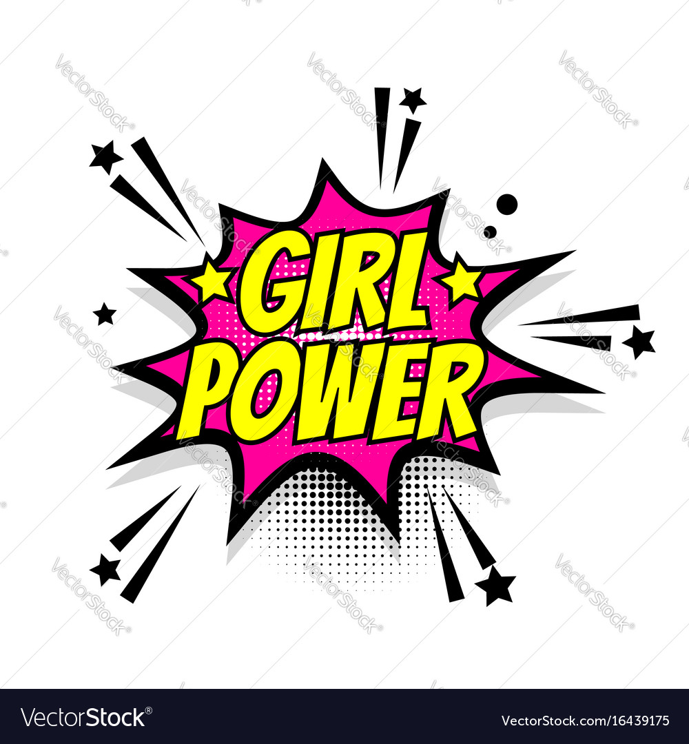 Comic text girl power speech bubble pop art Vector Image