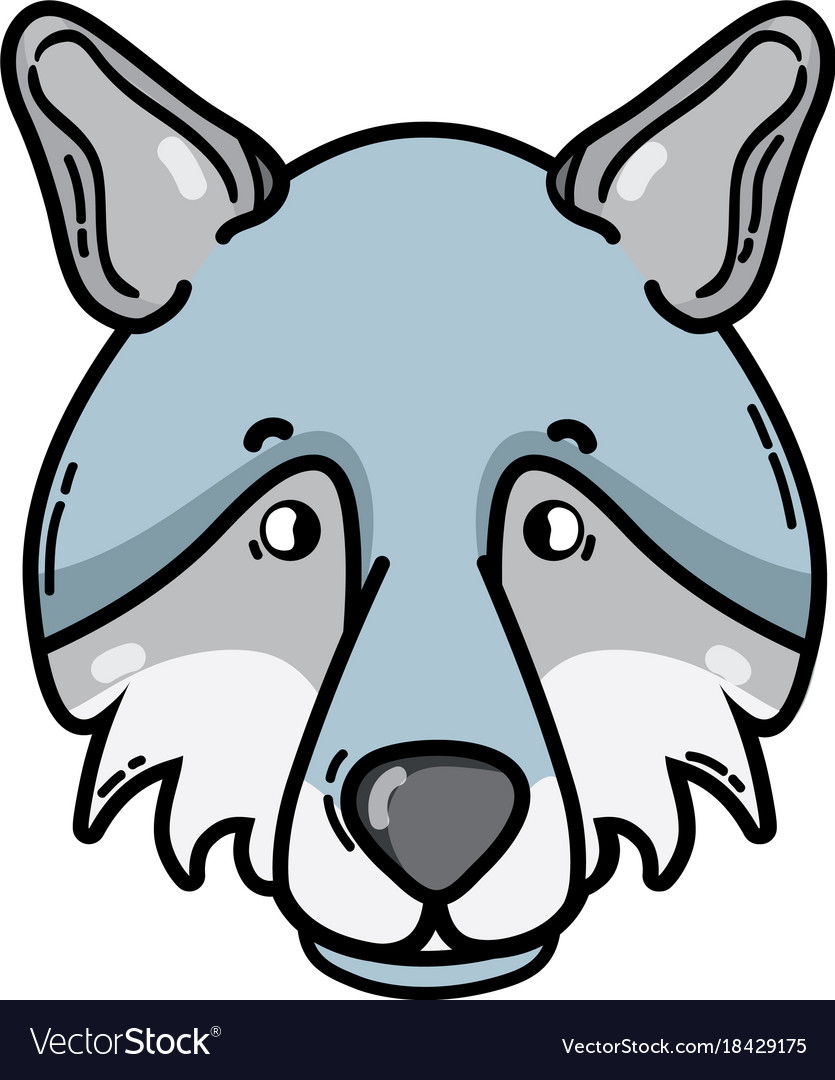 Cute wolf head wild animal Royalty Free Vector Image