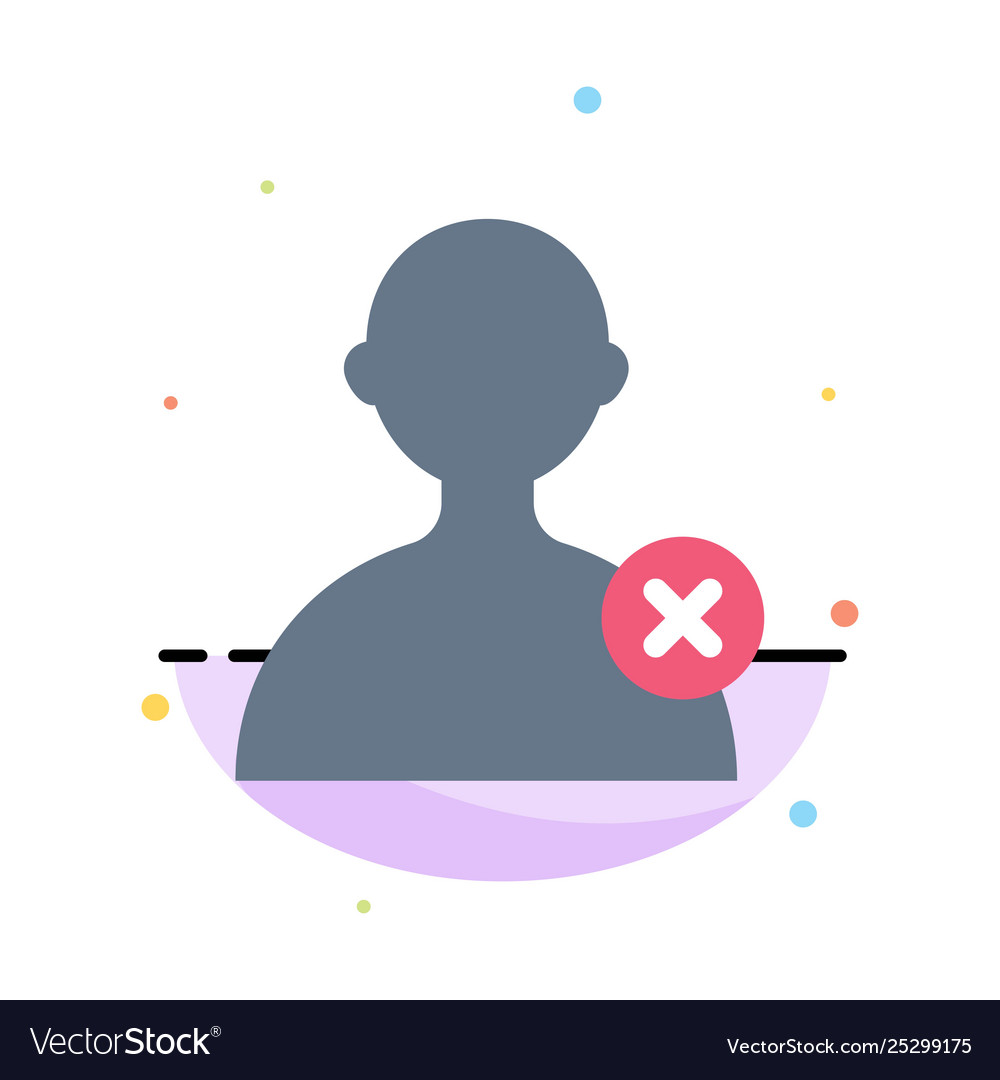 Delete man user abstract flat color icon template Vector Image Delete man user abstract flat color icon template