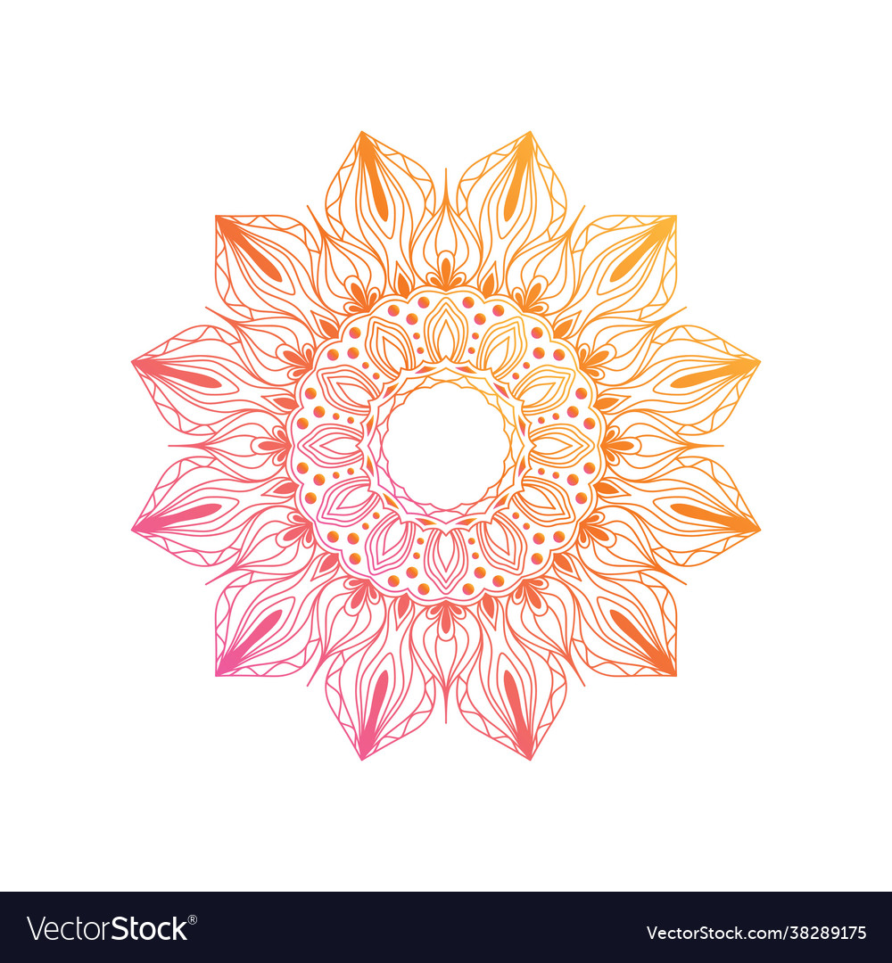 Gradient mandala design element boho Vector Image Gradient mandala design element boho