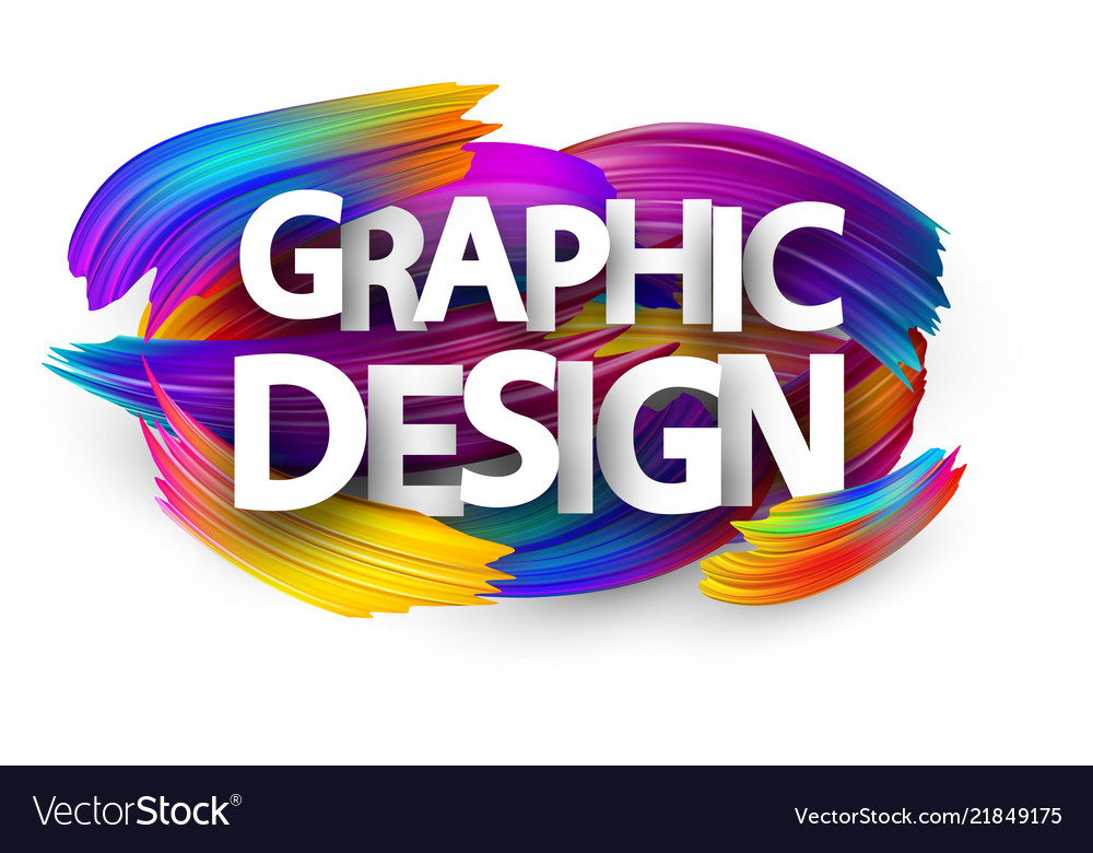 Graphic design paper poster with colorful brush