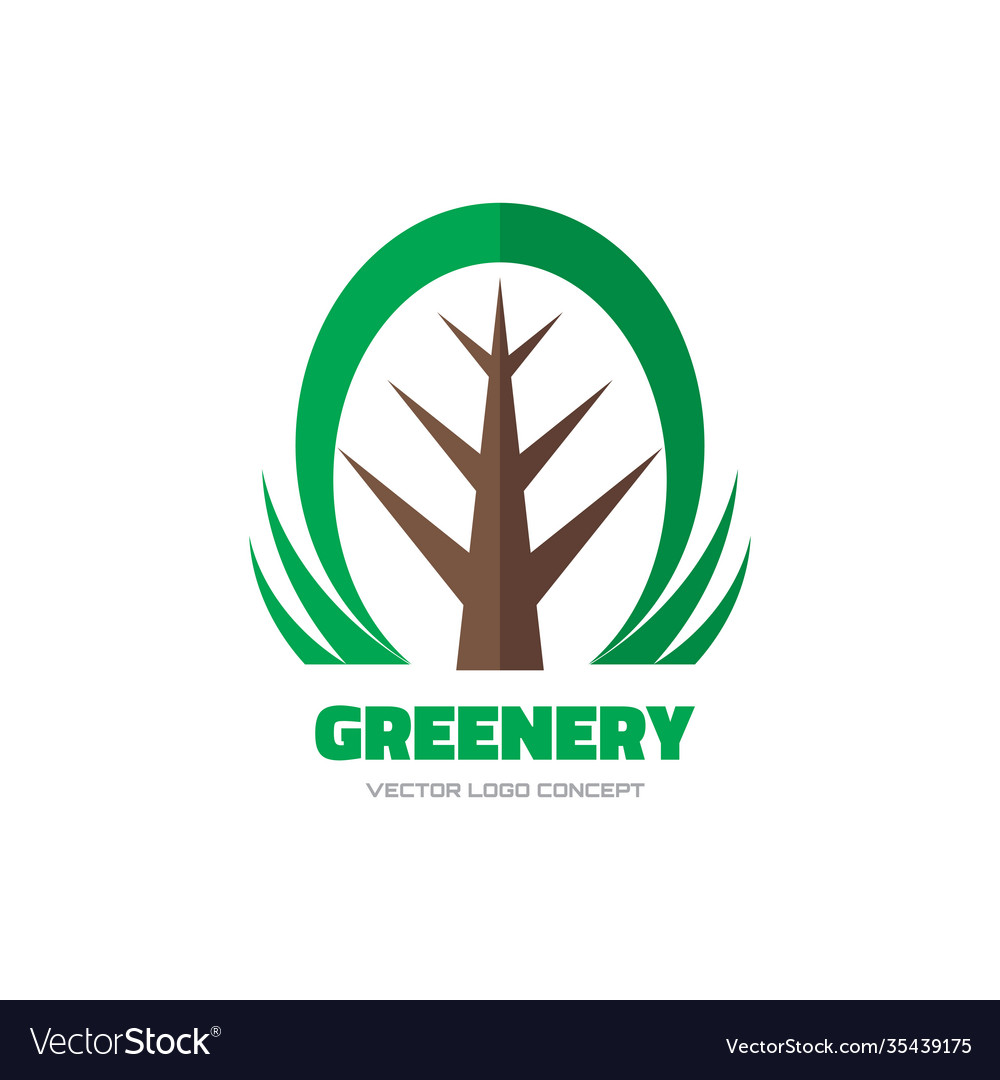 Green tree - business logo template concept