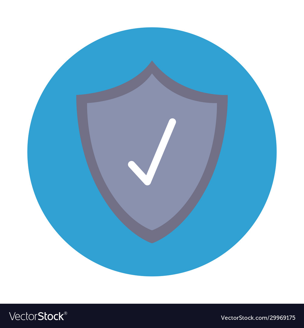 Isolated shield with check mark design