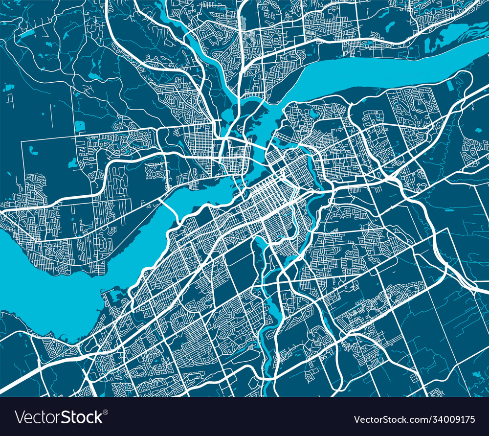 Map ottawa street art poster Royalty Free Vector Image