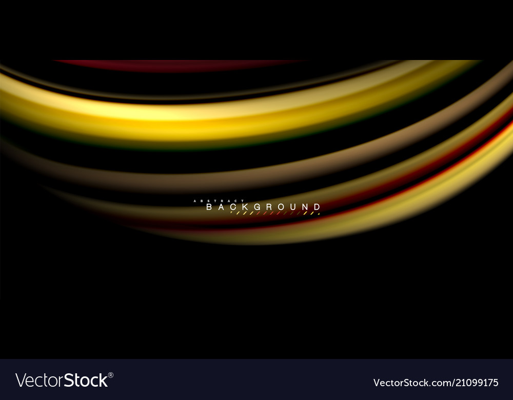 Multicolored wave lines on black background design