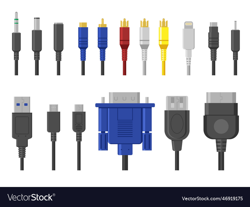 Plug contacts set Royalty Free Vector Image - VectorStock