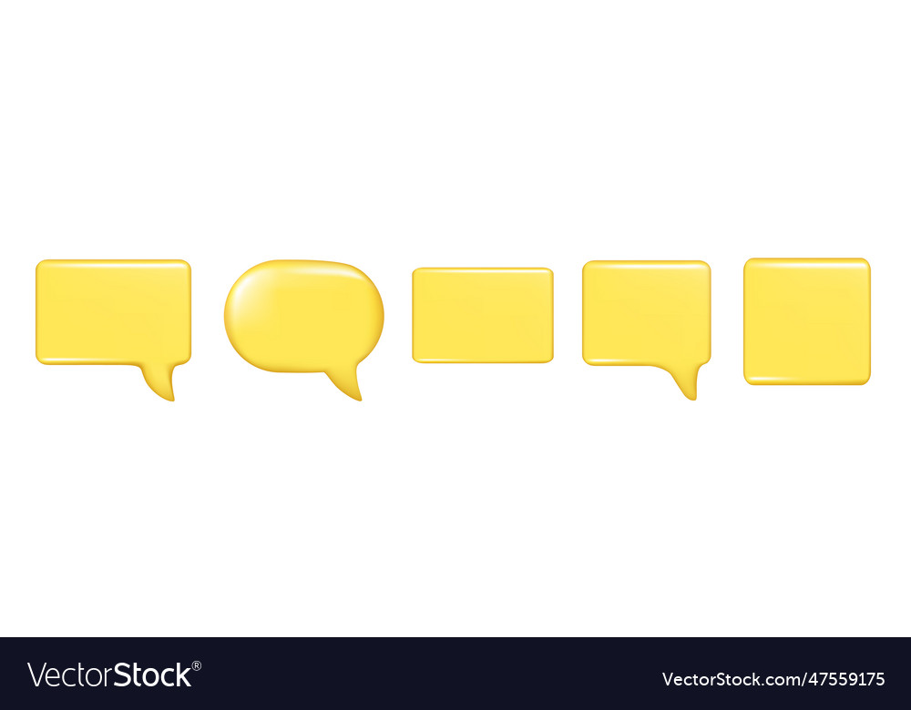 Realistic 3d glossy speech bubble text message