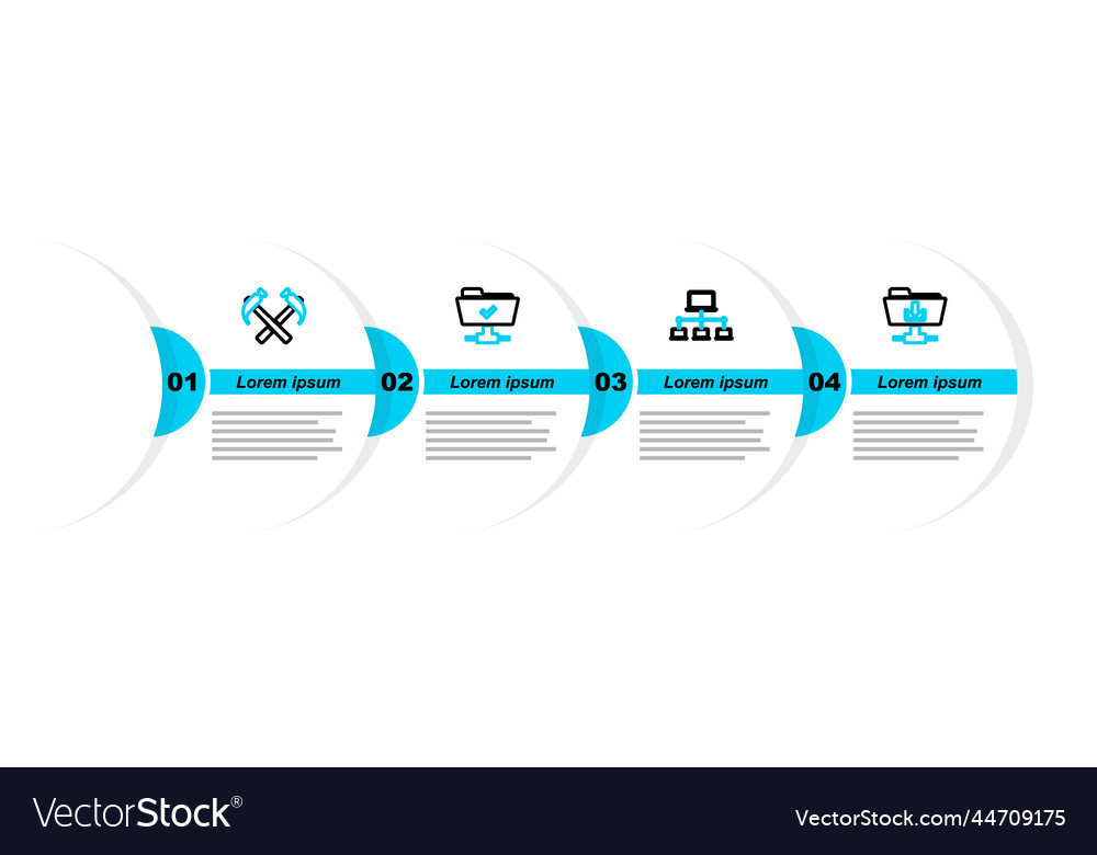 Set line ftp folder download computer network vector image Set line ftp folder download computer network