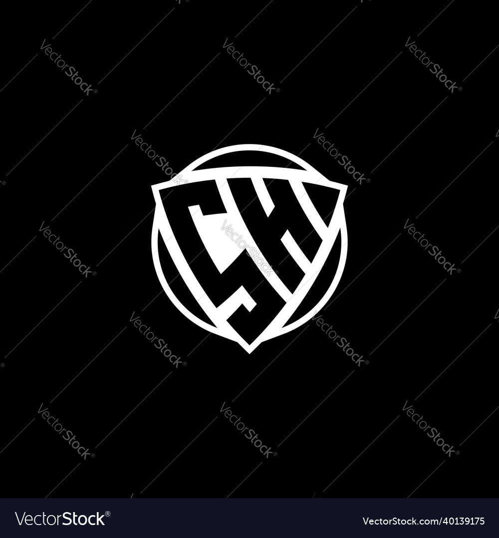 Sh logo monogram triangle shield and circle shape Vector Image