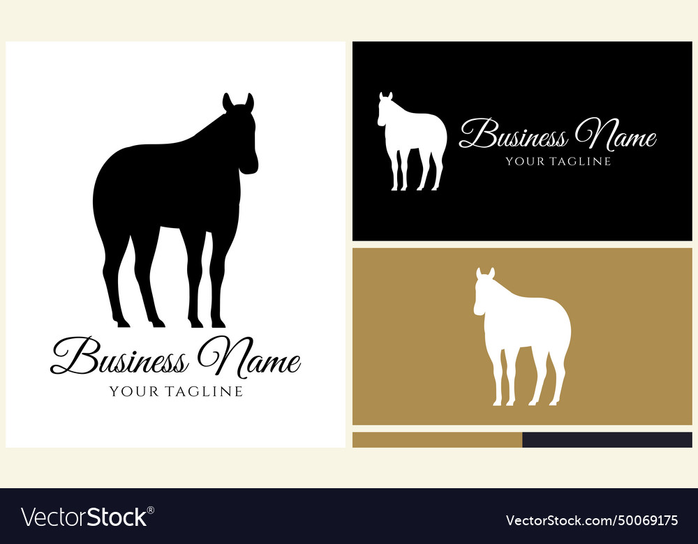 Silhouette donkey horse logo template