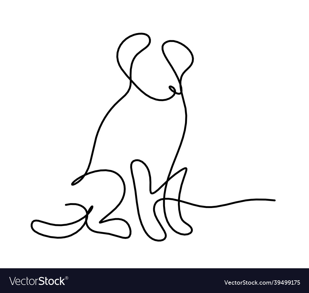 Silhouette of abstract dog as line drawing