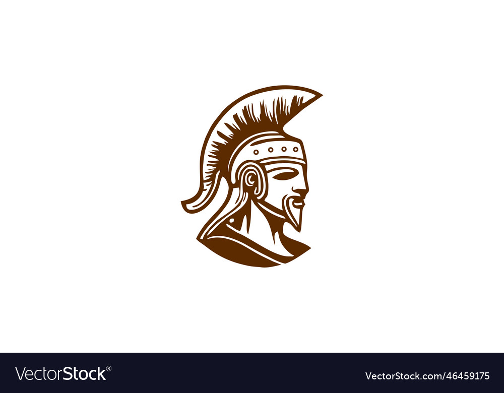 Spartan roman soldier logo Royalty Free Vector Image