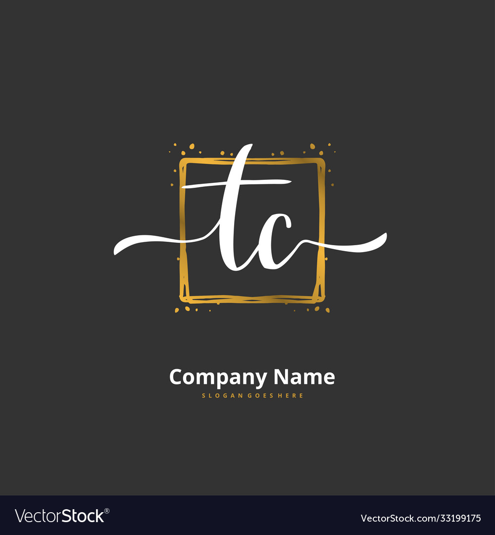 T c tc initial handwriting and signature logo