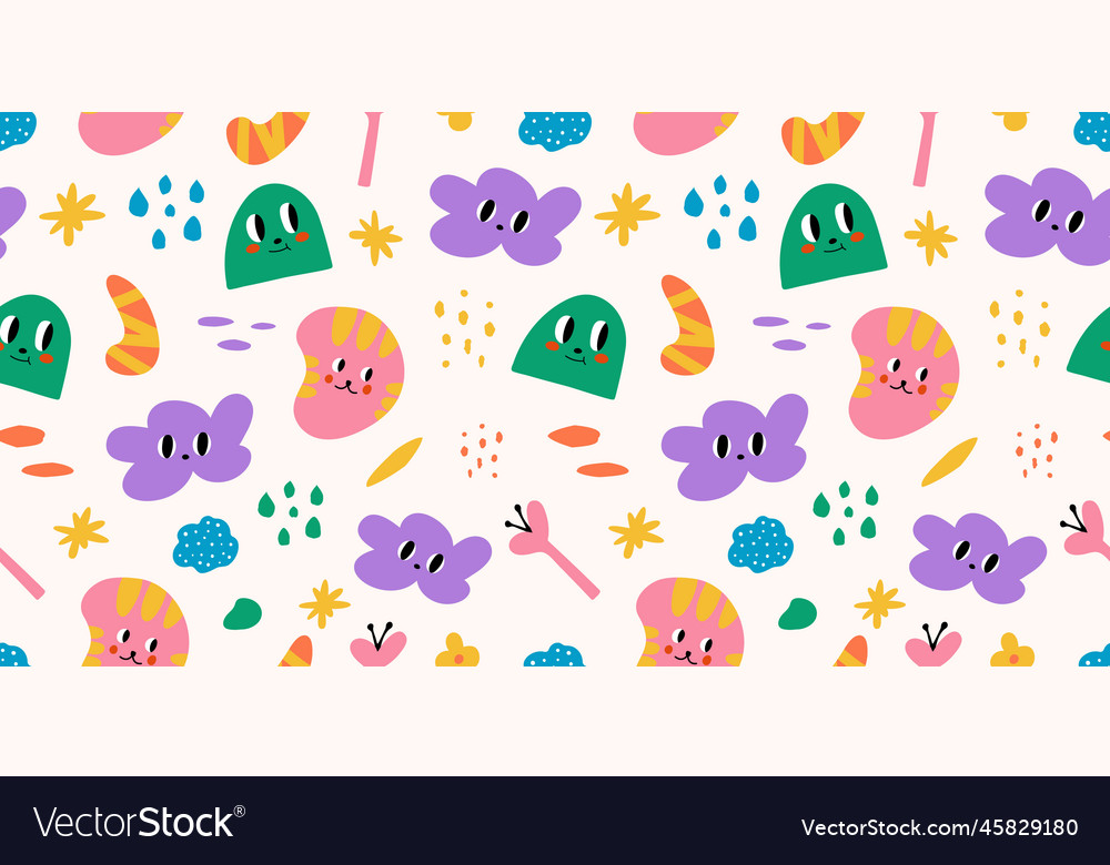 Abstract characters seamless pattern