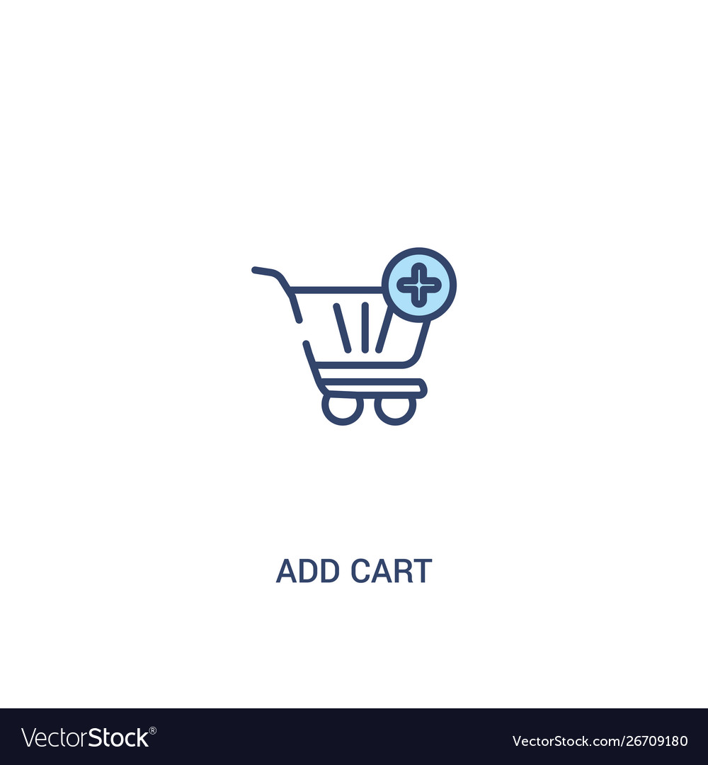 Add cart concept 2 colored icon simple line Vector Image Add cart concept 2 colored icon simple line