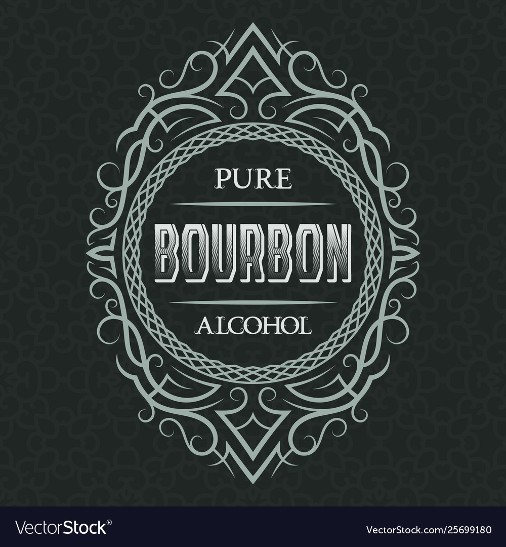 Bourbon pure Alkohol Etikett Design Vorlage