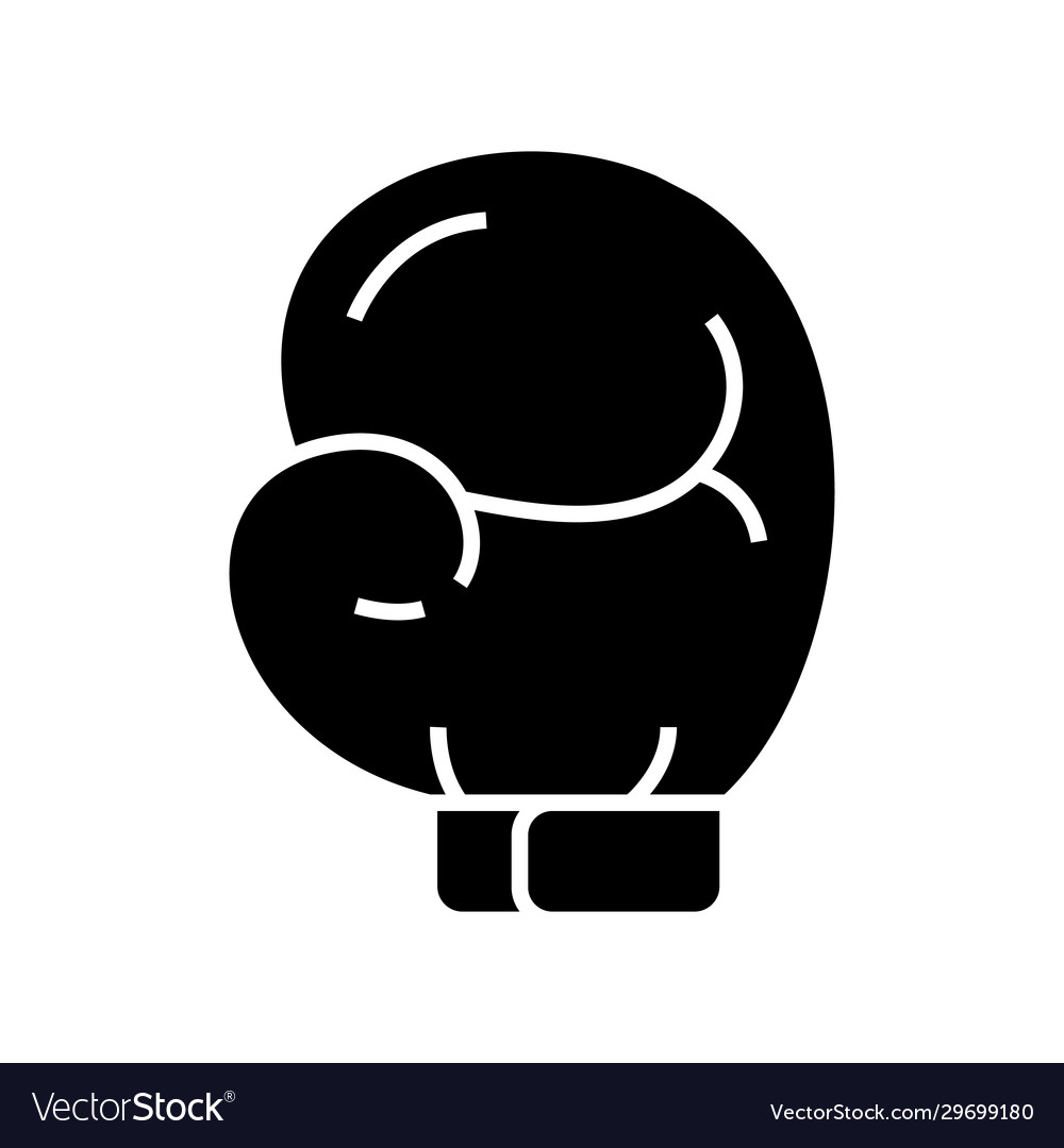 Boxing glove black icon concept