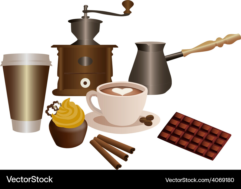 Coffee set Royalty Free Vector Image - VectorStock