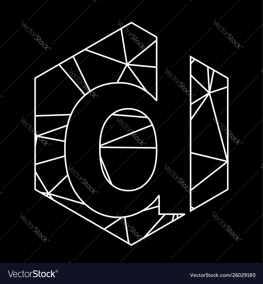 D geometric triangle blockchain font vector image D geometric triangle blockchain font