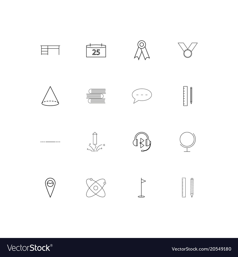Education and science simple linear icons set
