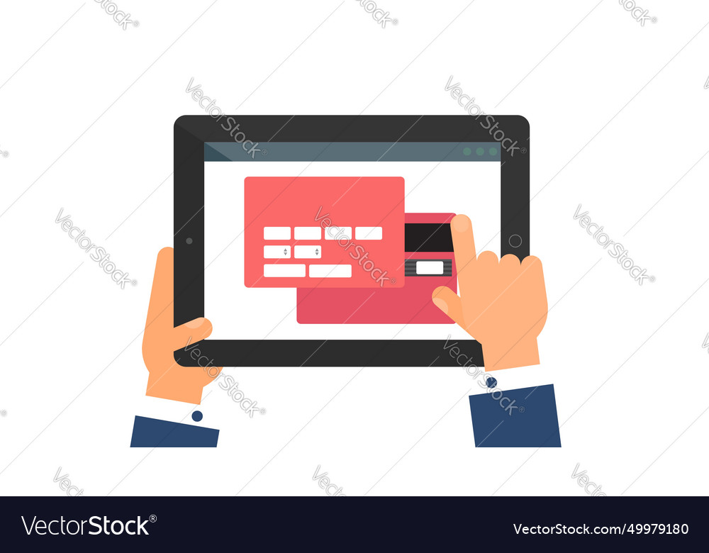 Identification web page entering card number vector image Identification web page entering card number