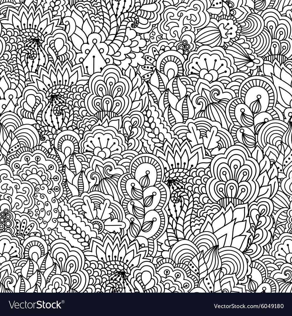 Intricate Black and White Floral Pattern