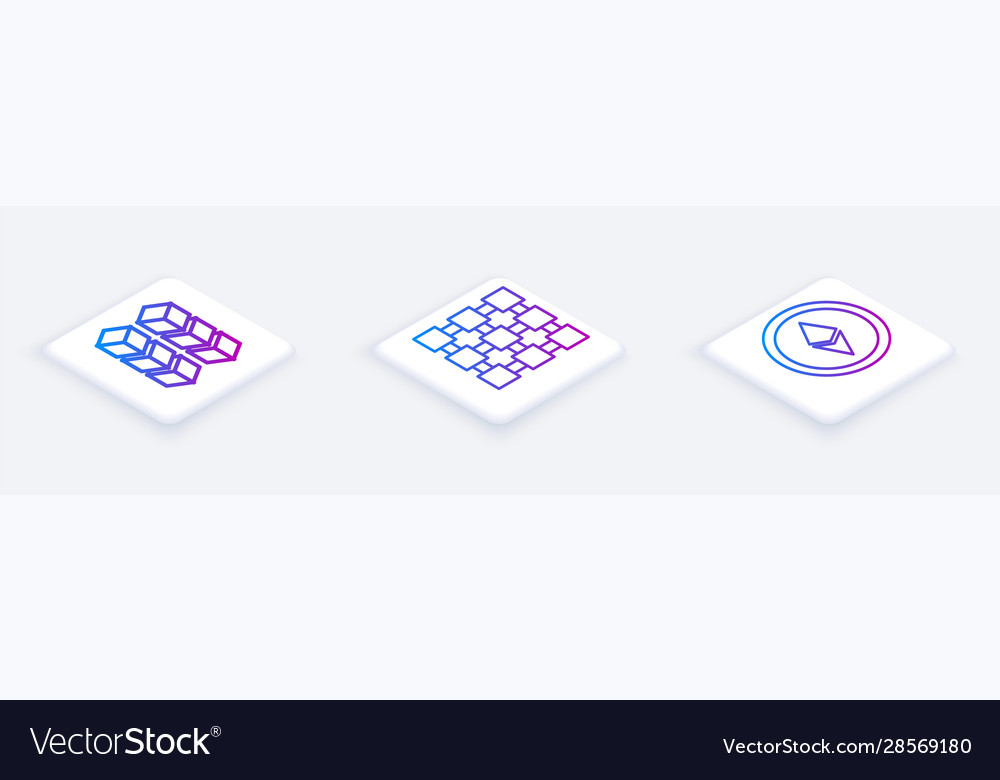 Isometric Blockchain Technology Set