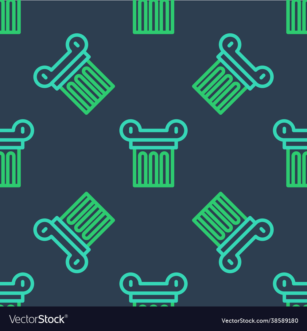 Line ancient column icon isolated seamless pattern vector image Line ancient column icon isolated seamless pattern