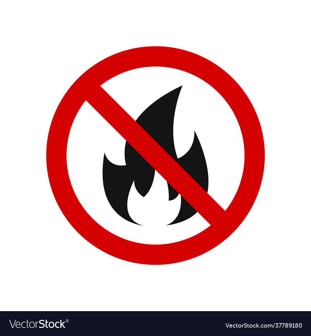 No fire sign simple Royalty Free Vector Image - VectorStock