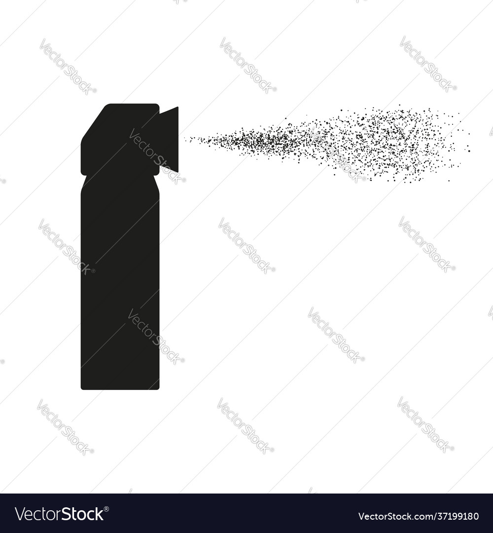 Pfefferspray kann Silhouette Ikone isoliert auf weiß Vector Image Pfefferspray kann Silhouette Ikone isoliert auf weiß