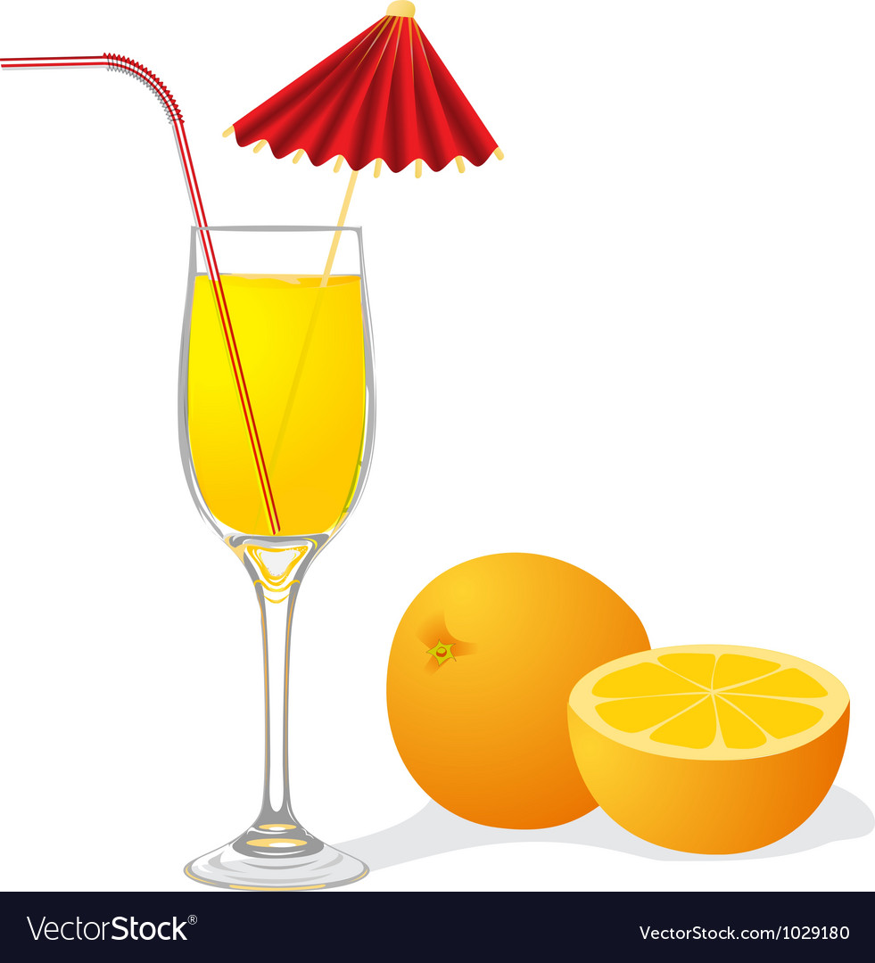 Ripe orange und goblet Saft