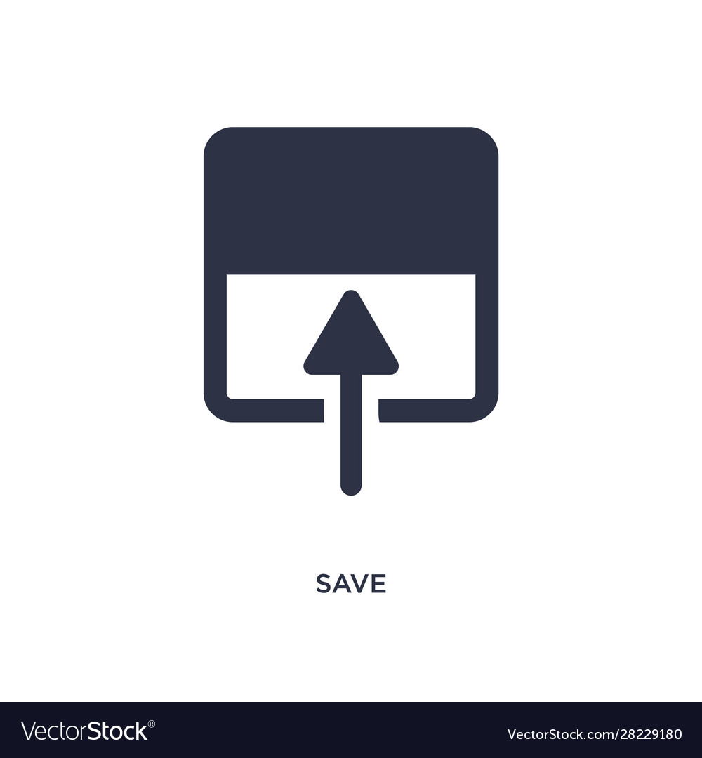 Save icon on white background simple element from