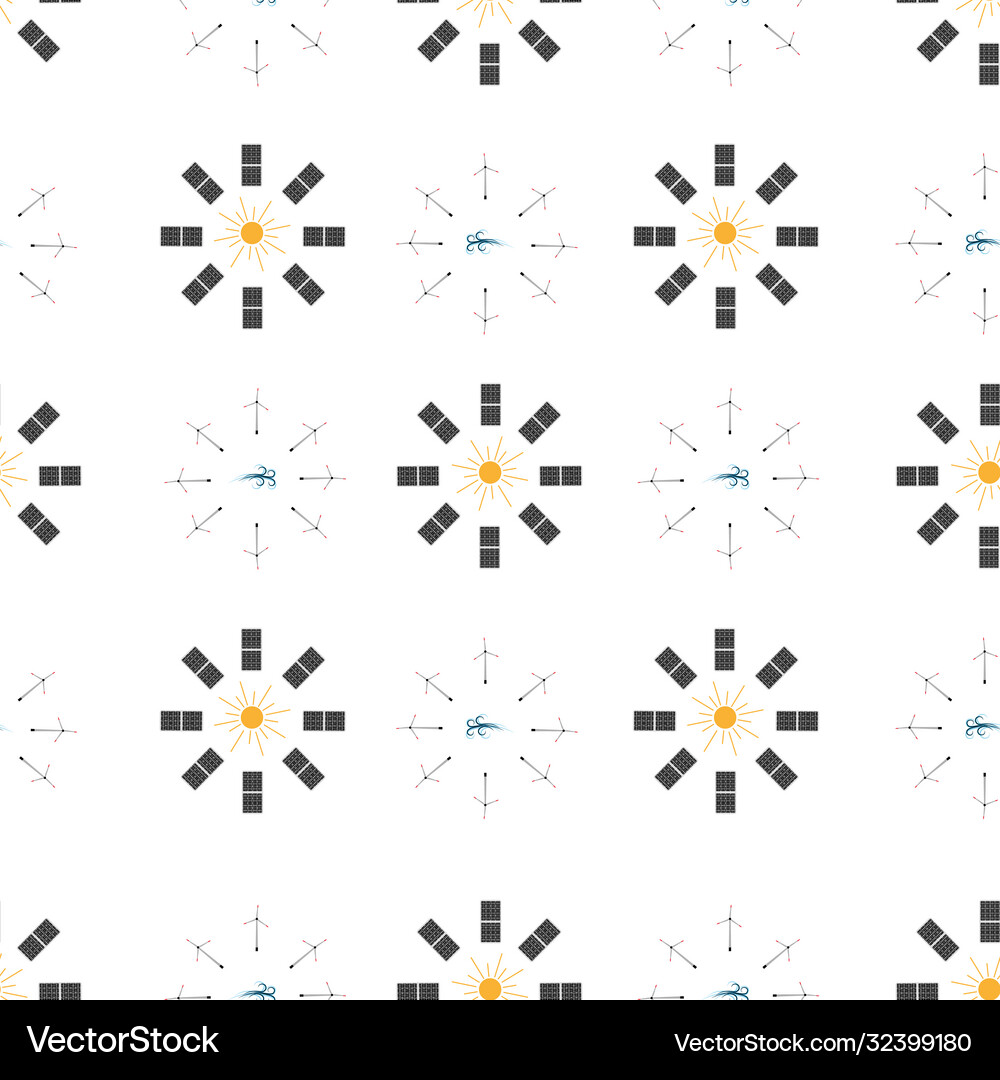 Seamless pattern solar panels Royalty Free Vector Image