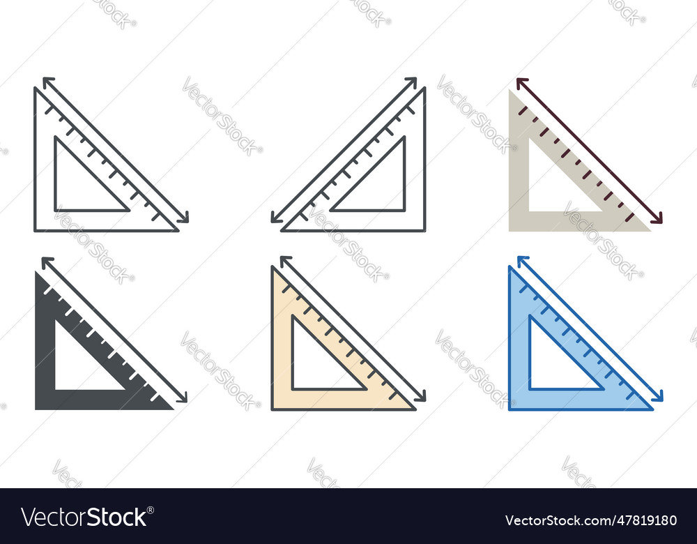 Triangle ruller scale geometry icon symbol