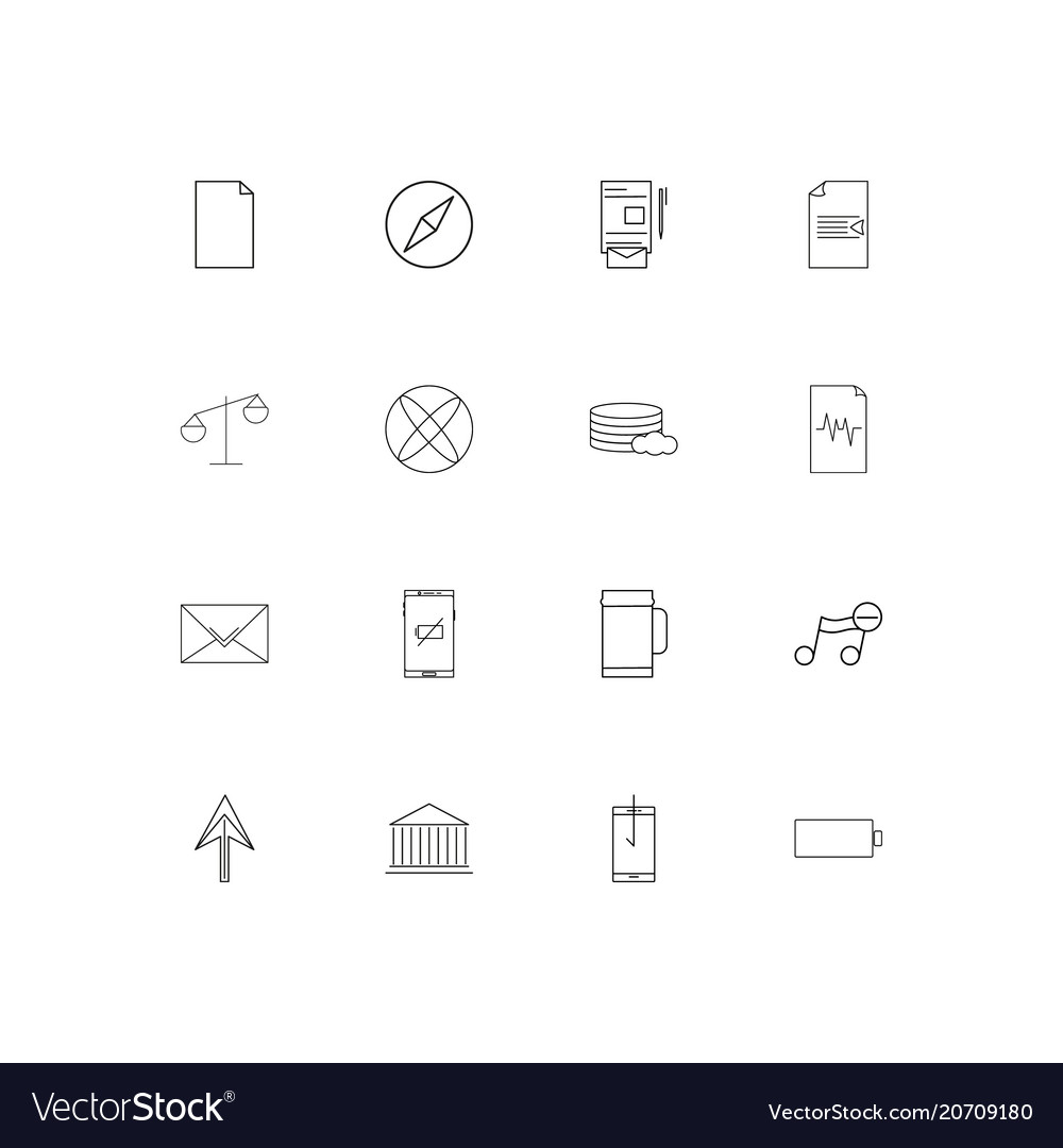 Web applications simple linear icons set outlined