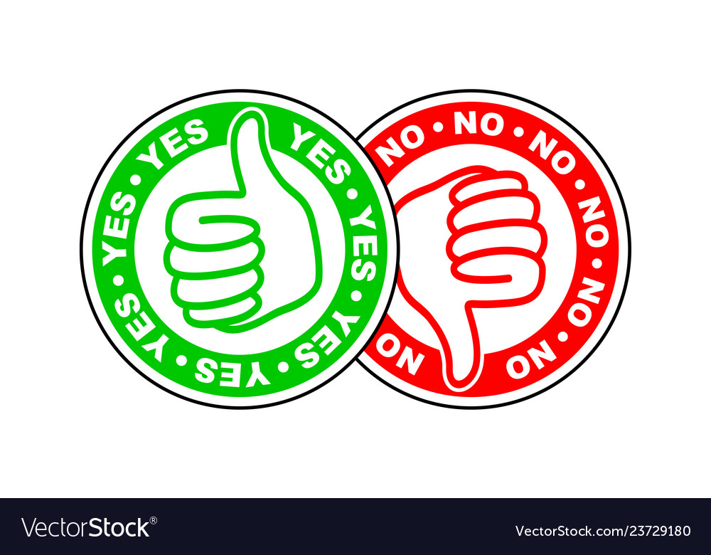 Ja No Thumbs Up Down Icon