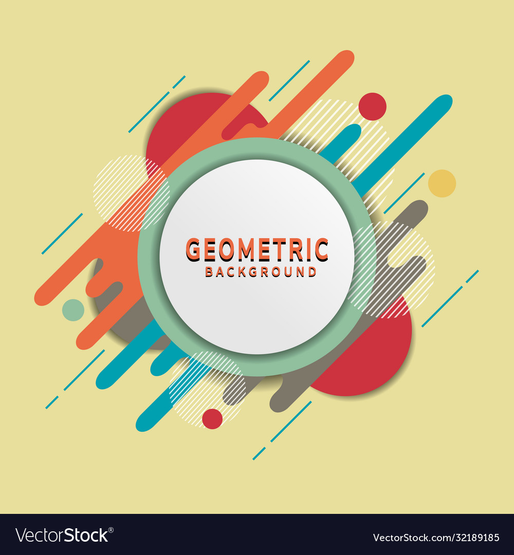 Abstract geometric pattern color retro background vector image Abstract geometric pattern color retro background