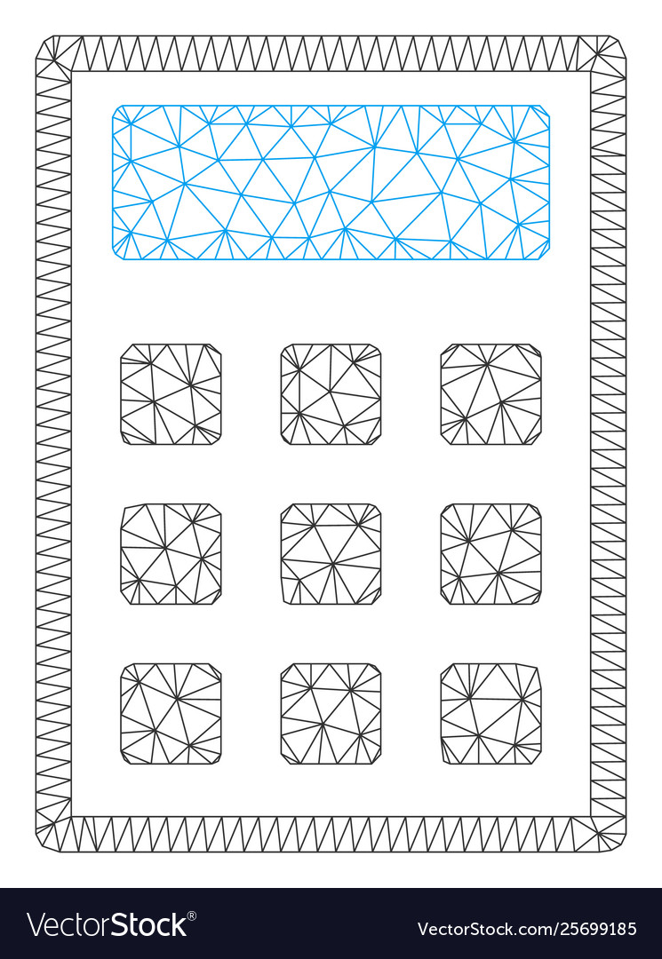 Calculator polygonal frame mesh vector image Calculator polygonal frame mesh