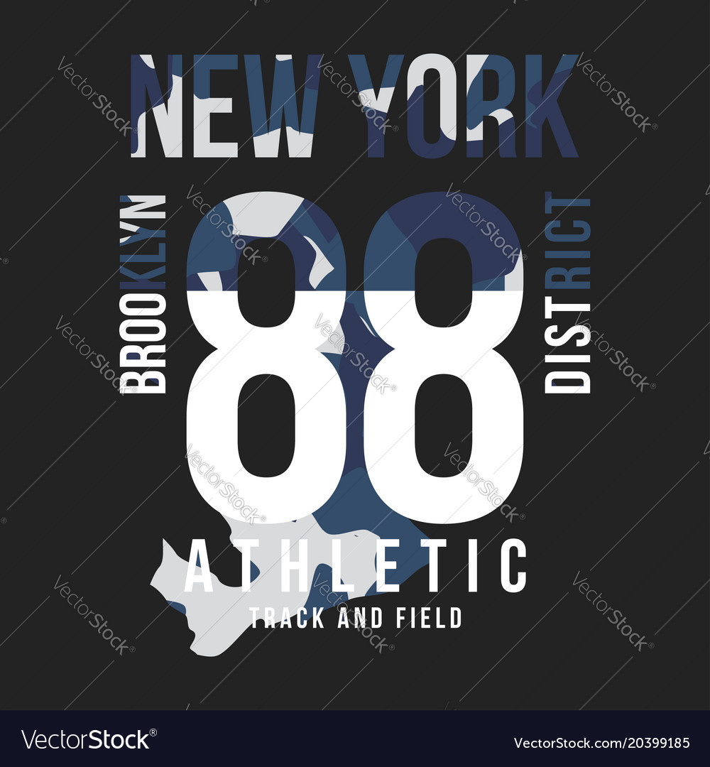 Camouflage typography for t-shirt print new york Vector Image