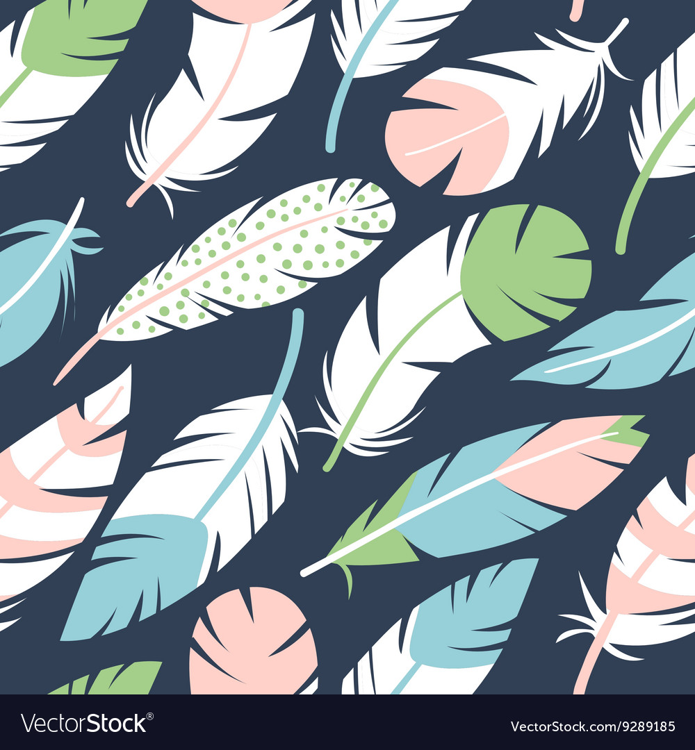 Feathers seamless pattern