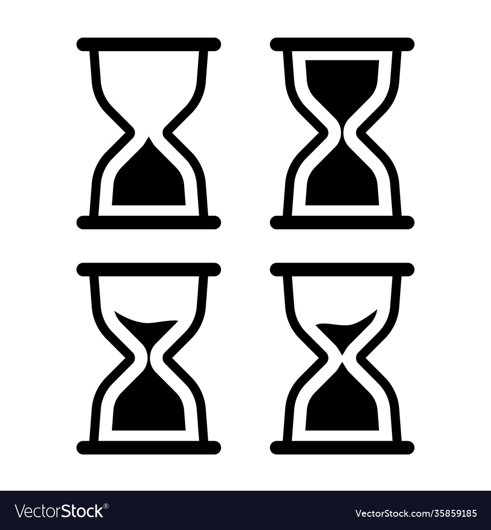 Hourglass timer icon isolated on white background