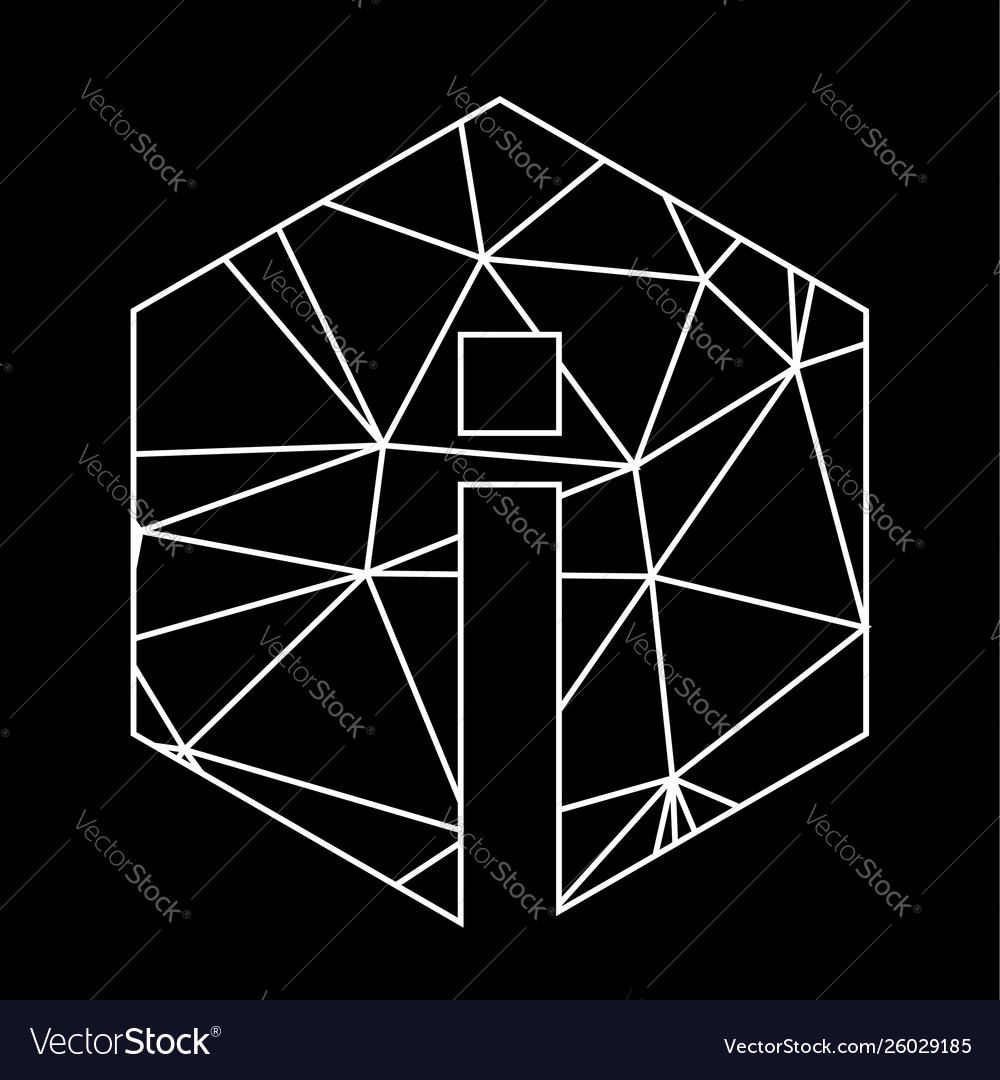 I geometric triangle blockchain font Vector Image I geometric triangle blockchain font