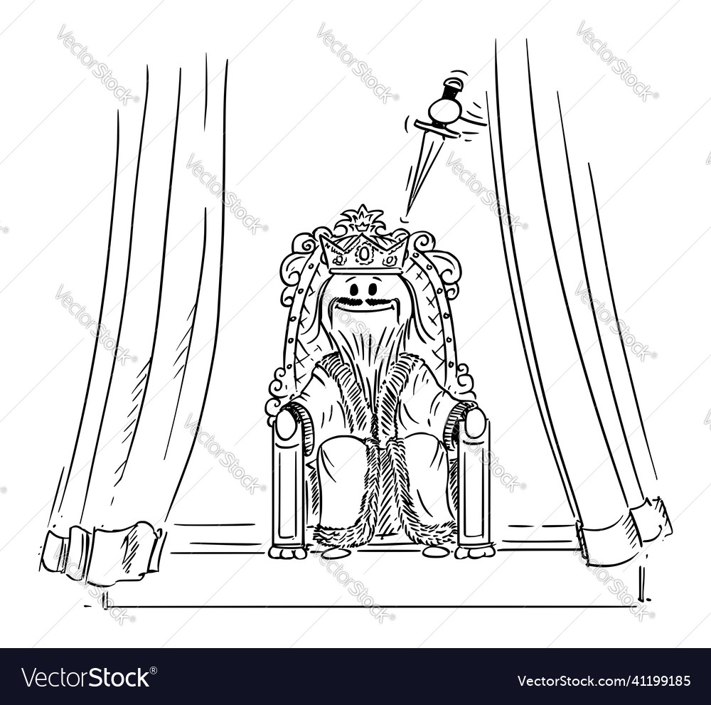 Premium AI Image A dark fantasy art of a king sitting on a throne