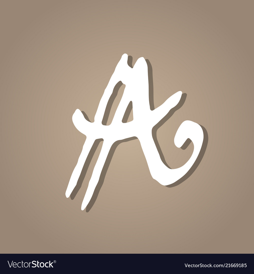 Letter a vintage grunge font gothic style Vector Image