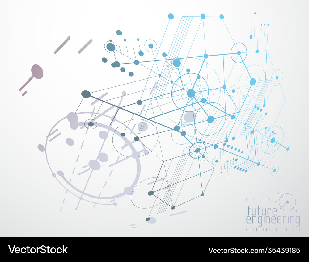 Mechanical scheme engineering drawing Royalty Free Vector