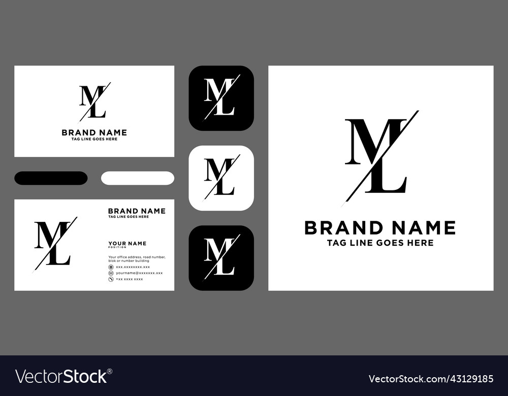 Minimalist abstrakter Buchstabe ml Logo dieses Symbol
