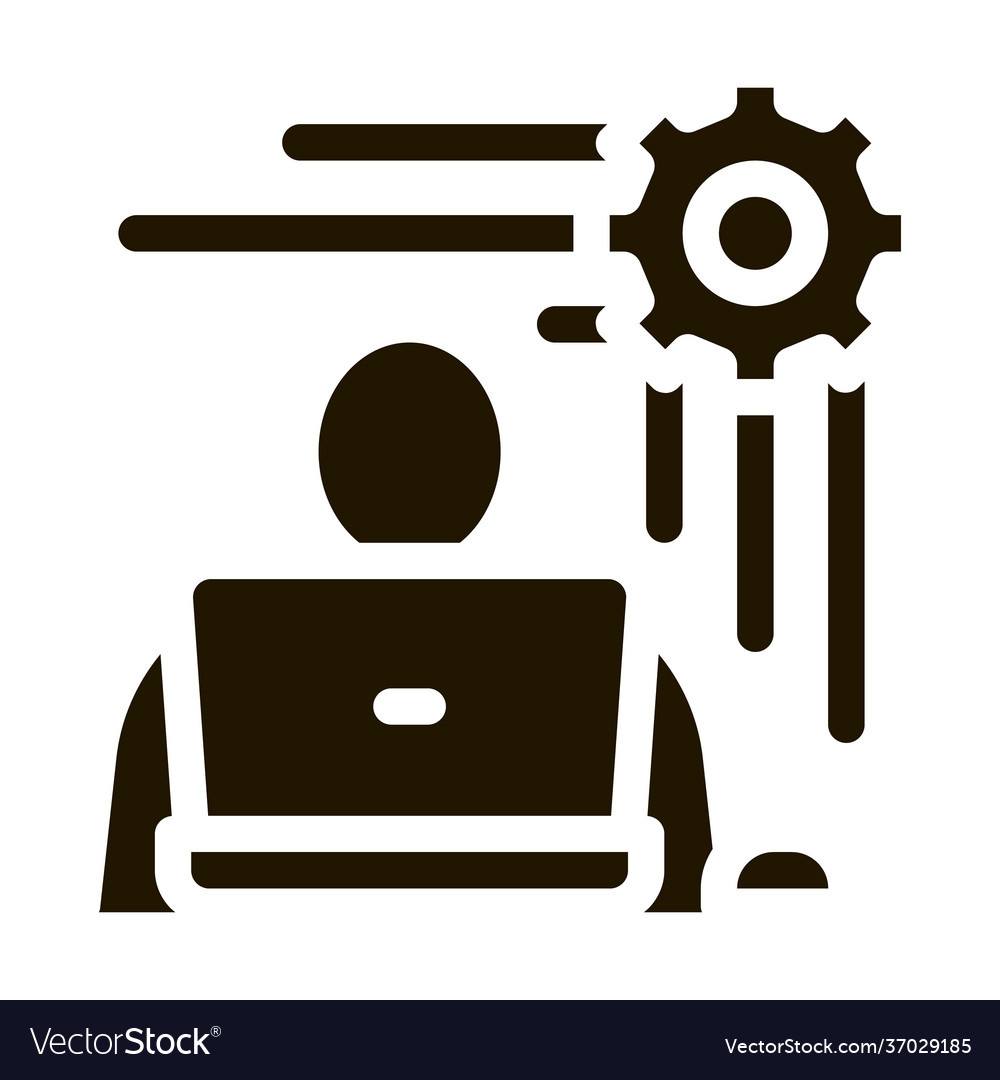 Programmer work icon glyph vector image Programmer work icon glyph