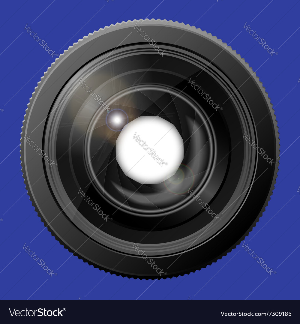 Realistic camera lens with the shutter open